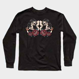 Rose and skull Long Sleeve T-Shirt